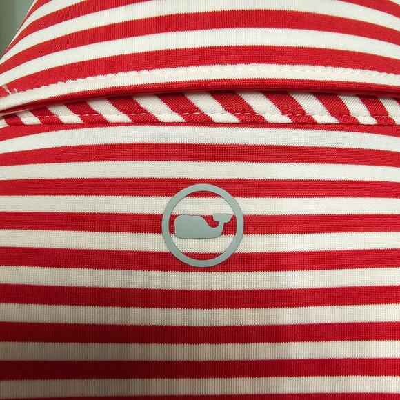 Vineyard vines red striped vine performance polo shirt women's size L - Picture 6 of 7